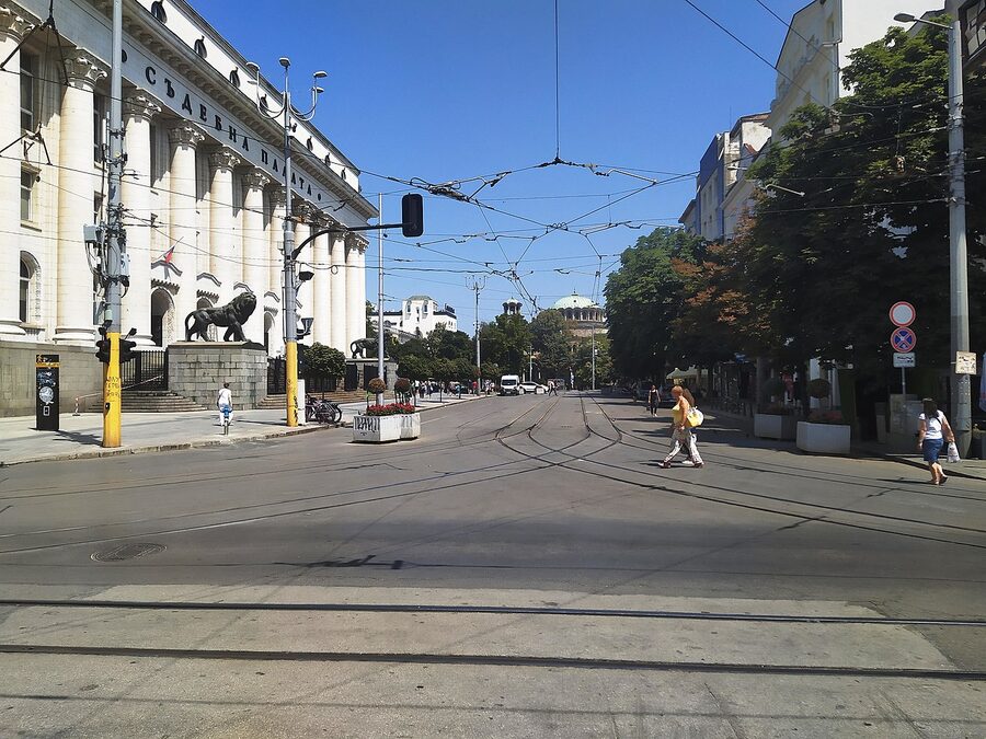 Vitosha Boulevard pedestrian street in central Sofia