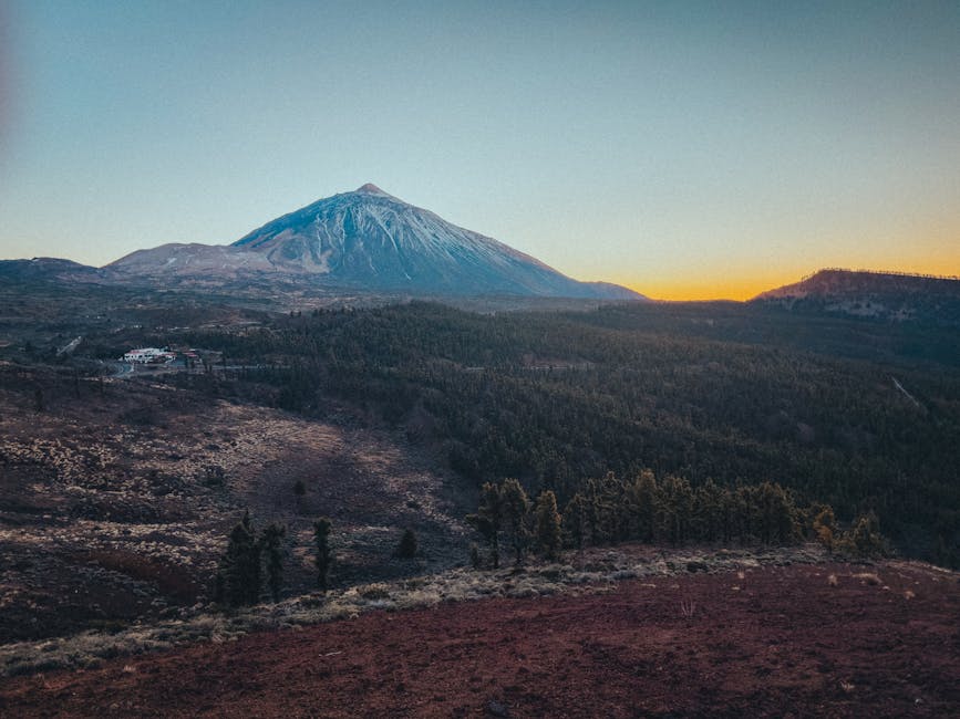 Mount Teide silhouetted against a Canary Islands sunset