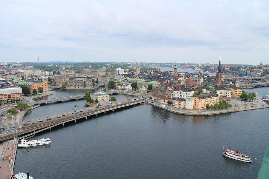 View from Stockholm City Hall tower towards the archipelago