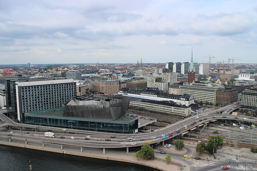 Stockholm rooftops from the City Hall tower