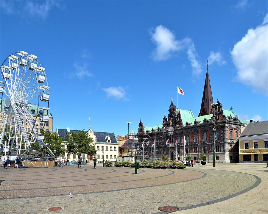 Stortorget main square Malmo with the city hall