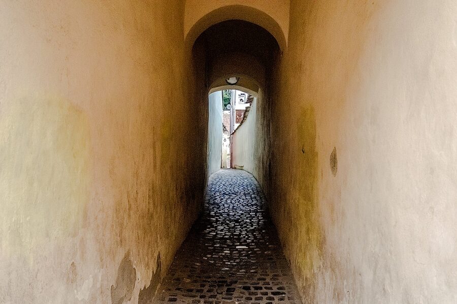 Strada Sforii Rope Street narrow alley in Brasov