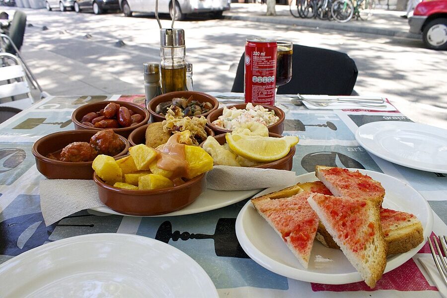 Tapas at a bar in El Raval Barcelona