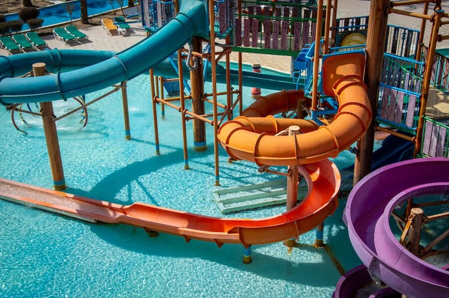 Water slides at Therme Bucharest Galaxy zone