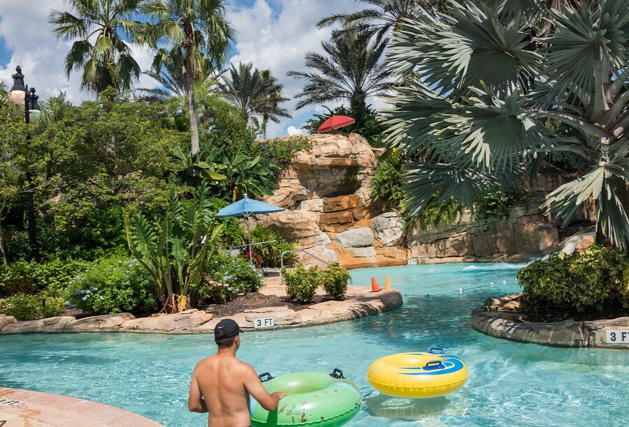 Lazy river loop at Galaxy zone water park