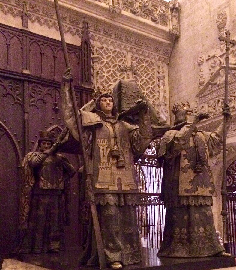 Tomb of Christopher Columbus inside Seville Cathedral