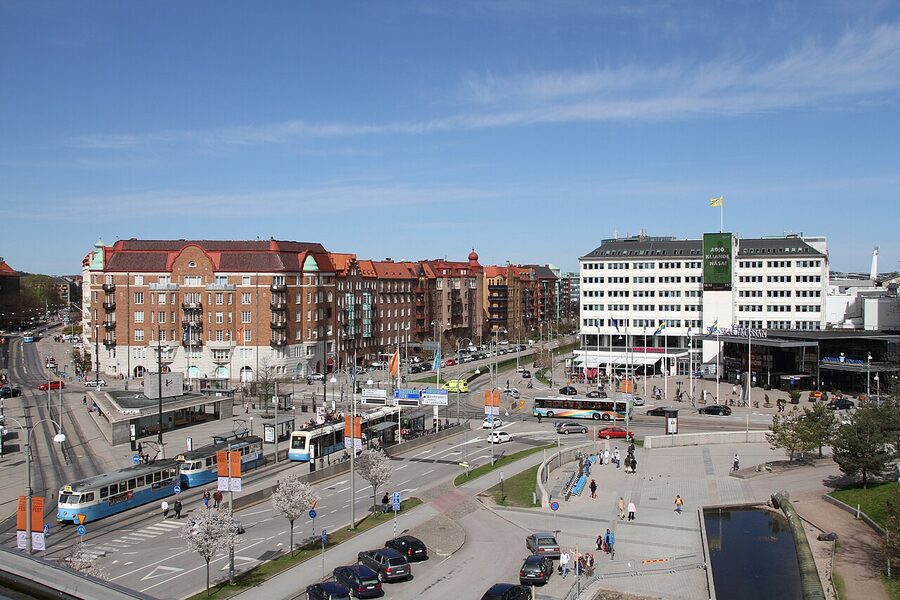 Korsvagen tram junction near Universeum in Gothenburg