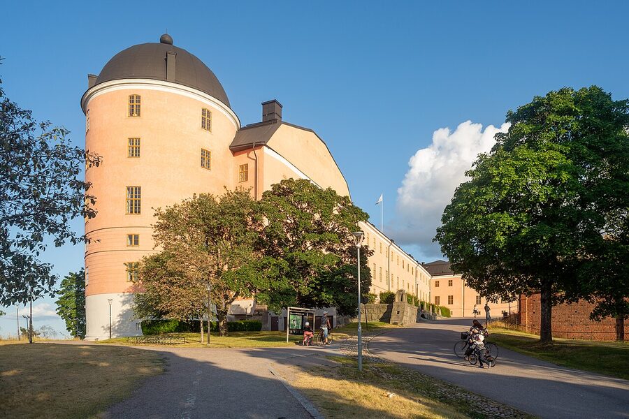 Uppsala Castle pink walls and red roof