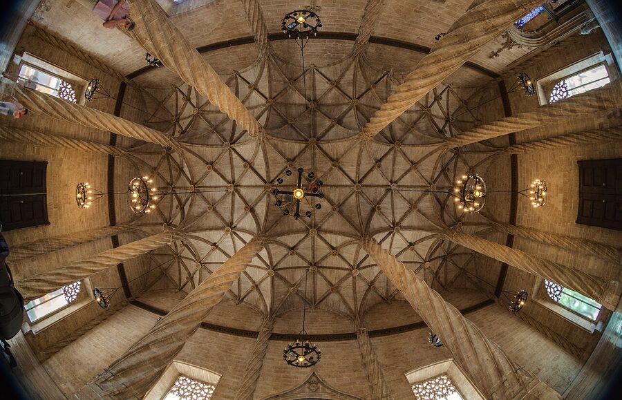 Lonja de la Seda silk exchange Gothic facade Valencia