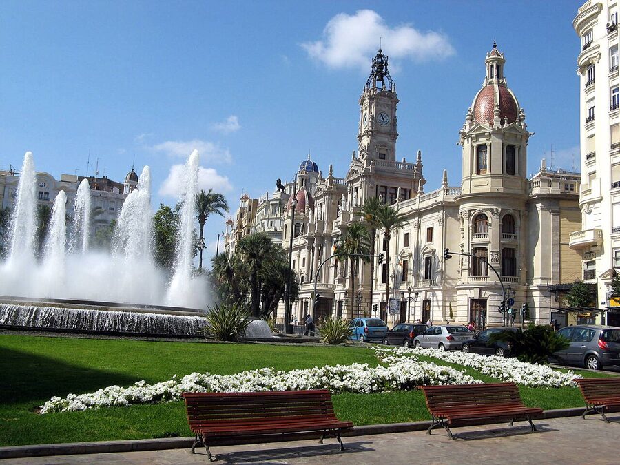 Plaza del Ayuntamiento Valencia town hall and post office