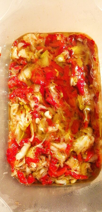 Valencian esgarraet salt cod with red pepper tapa