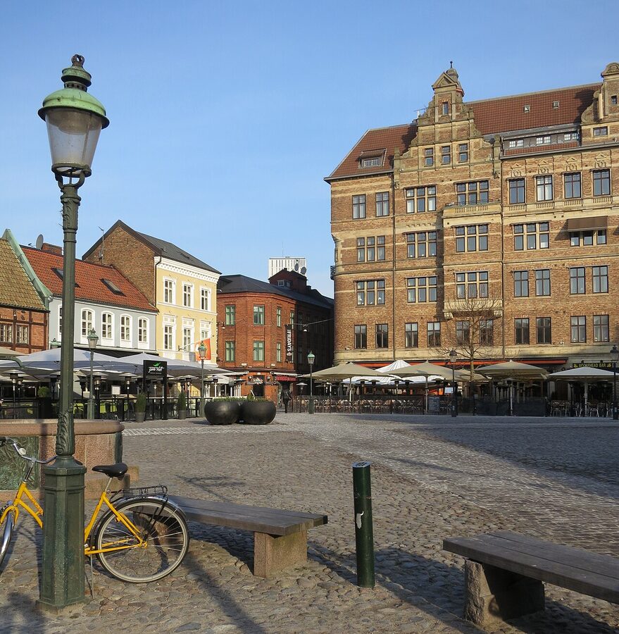 Lilla Torg cobblestone square Malmö with cafes