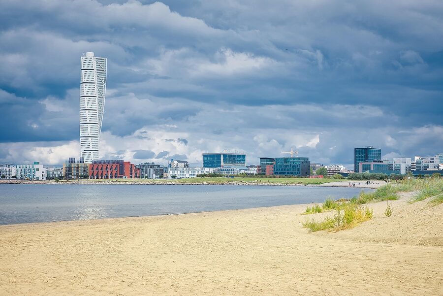 Ribersborg beach Malmö coast in summer