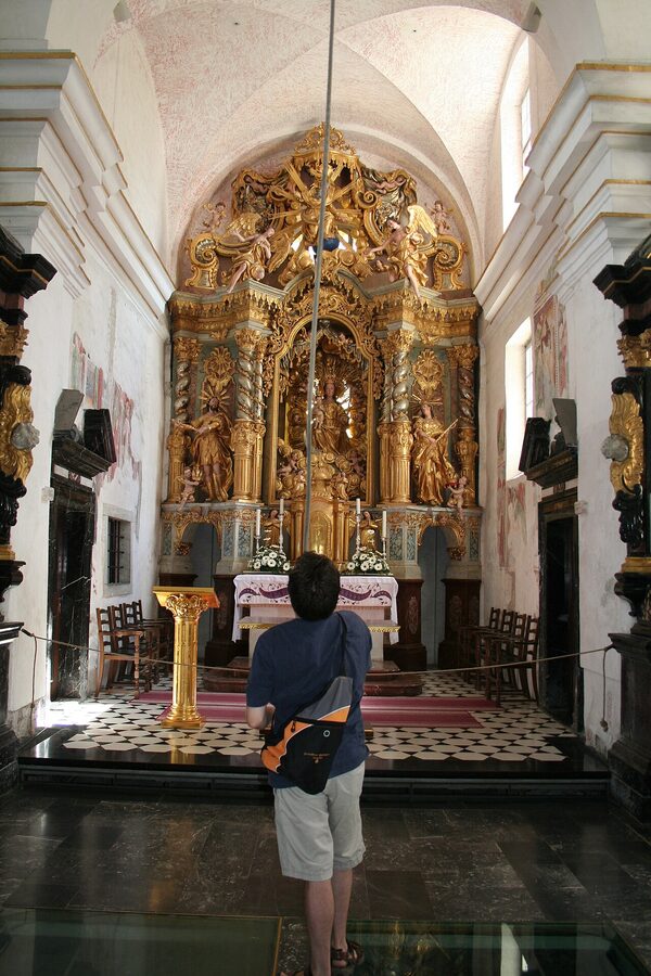 The wishing bell at the altar of the Church of the Assumption on Bled Island