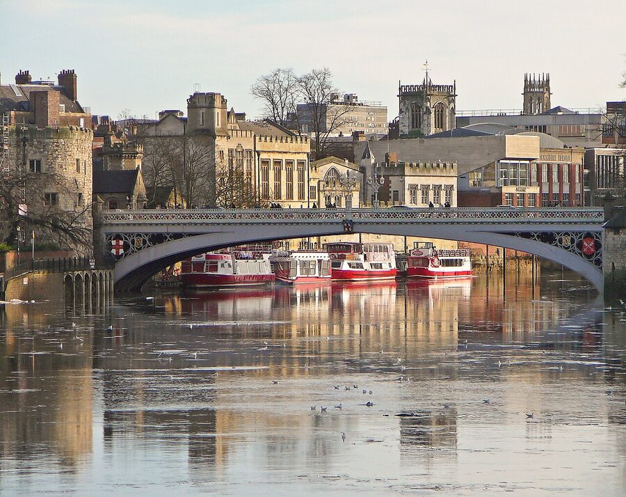 Lendal Bridge in York with iron arches over the River Ouse