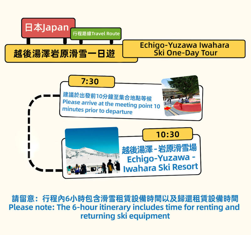 Echigo-Yuzawa: Iwahara Ski Resort Snow Play & Skiing Day Trip (From Tokyo) - A 7:30 a.m. start at Ueno