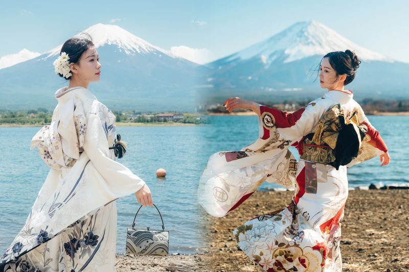 Fuji Kawaguchiko Kimono Rental Experience | 500+ Styles, Free Hairstyling - Getting dressed, styled and ready to go
