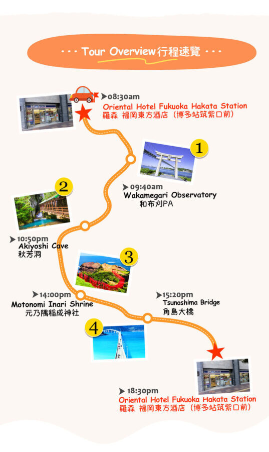 Fukuoka Akiyoshido Cave & Motonosumi Shrine Full-Day Tour - Going underground at Akiyoshido Cave