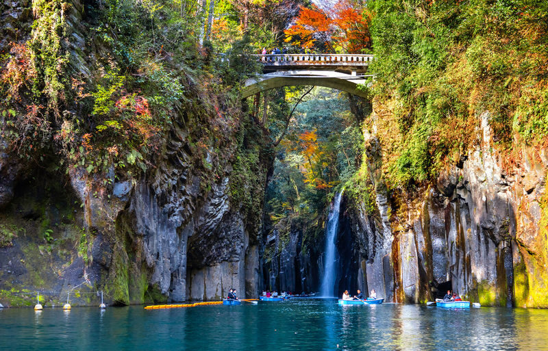 Fukuoka Takachiho Gorge & Kusasenri One-Day Bus Tour - Takachiho Gorge from the water