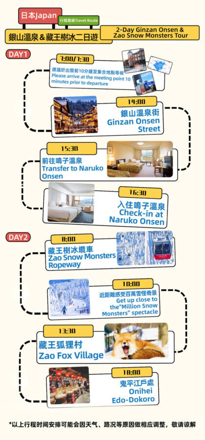 Ginzan Onsen & Zao Snow Monsters & Zao Fox Village 2-Day Tour - Day 1: Ginzan Onsen’s old streets and gas lamps