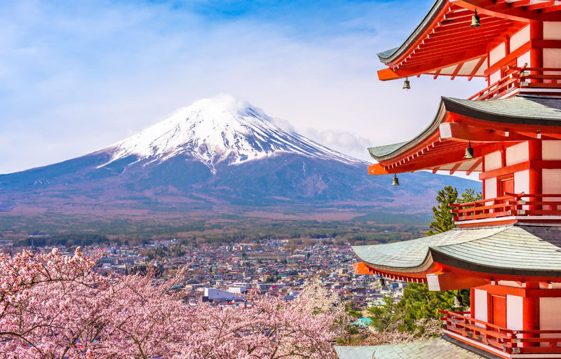 Mount Fuji Classic Day Tour: Arakurayama Sengen Park/5th Station & Lake Kawaguchiko for Cherry Blossoms in Spring and Autumn Leaves in Autumn. Round trip from Tokyo. Hotel pickup and drop-off can be added. (Chinese service) - Leaving Tokyo and getting oriented