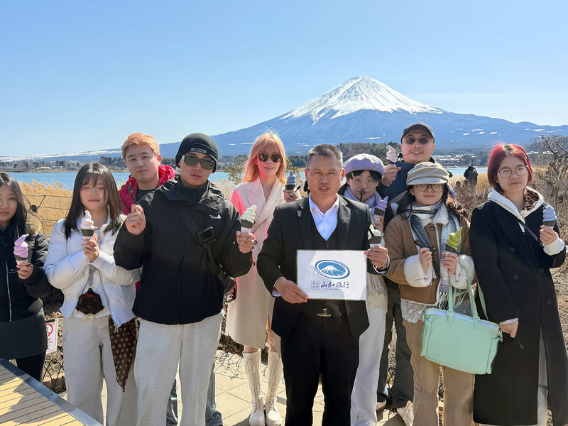 Mount Fuji Full-Day Small Group driver-guide tour (with Pick-up option) - Chureito Pagoda: a classic view, with stairs and crowds