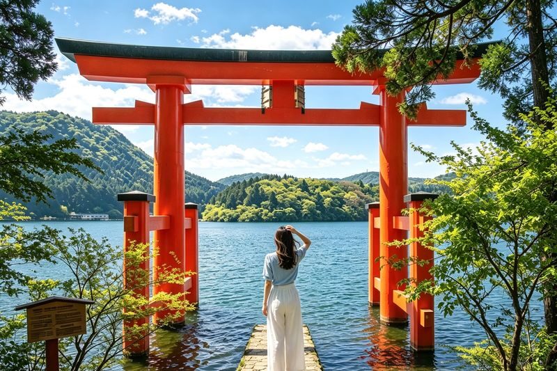 Mount Fuji & Hakone: Hakone Shrine & Water Torii & Pirate Ship & Owakudani & Lake Yamanaka & Oshino Hakkai Day Trip - Hakone Shrine and the Peace Torii