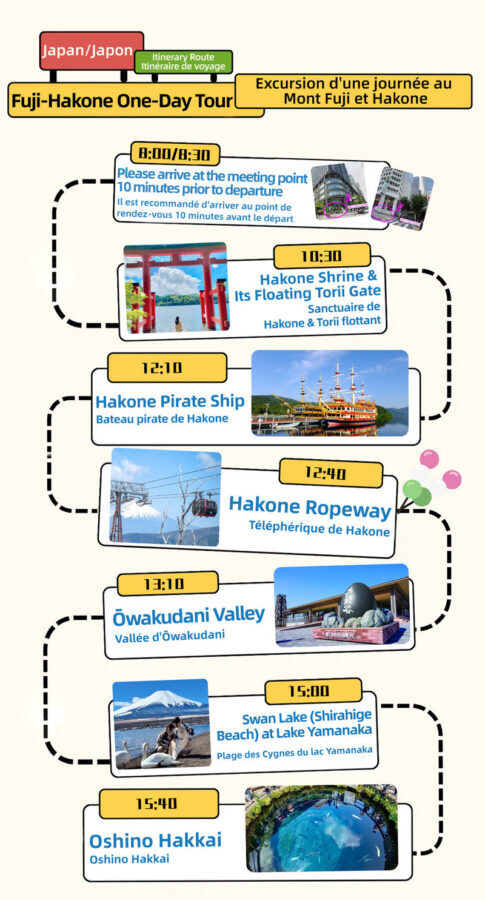 Mount Fuji & Lake Yamanaka & Hakone Owakudani tour (from Tokyo) - Lake Ashi by pirate ship or by shore