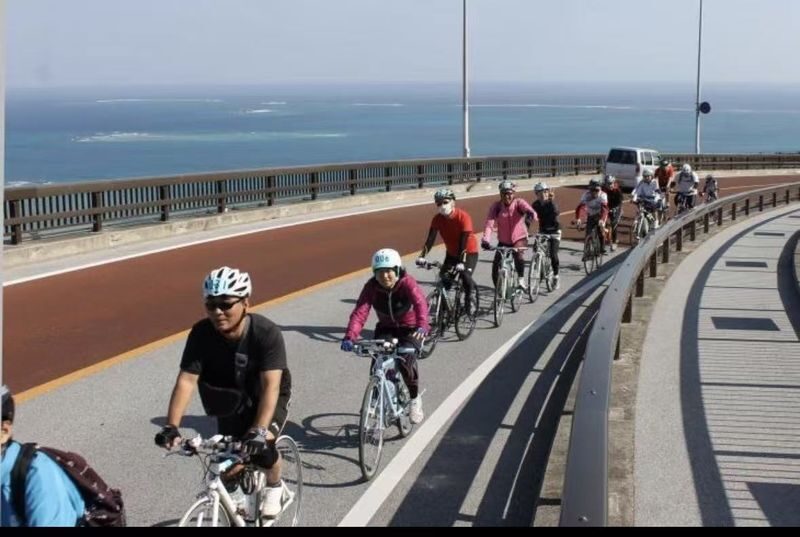 Okinawa Electric Assist Bicycle Rental - From central Naha toward the water