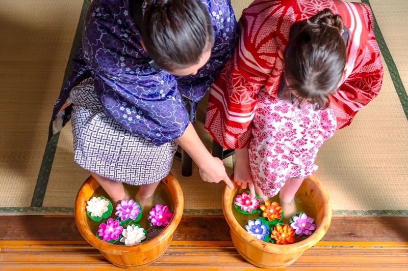 Osaka Temple: Zen Matcha facial pack & Dry head spa 90min - The welcome, foot bath and yukata photo