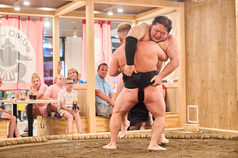 Sumo Show Experience with Hot Pot & Mochi-Pounding in Tokyo - From demonstrations to trying a sumo move
