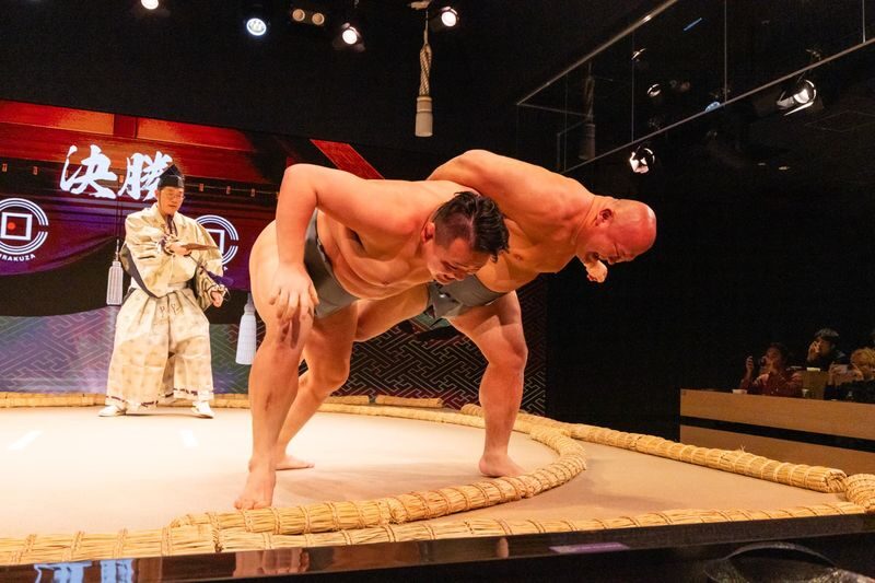 Sumo Show with Traditional Meal Course at HIRAKUZA GINZA TOKYO - What happens during the 2-hour-and-15-minute visit
