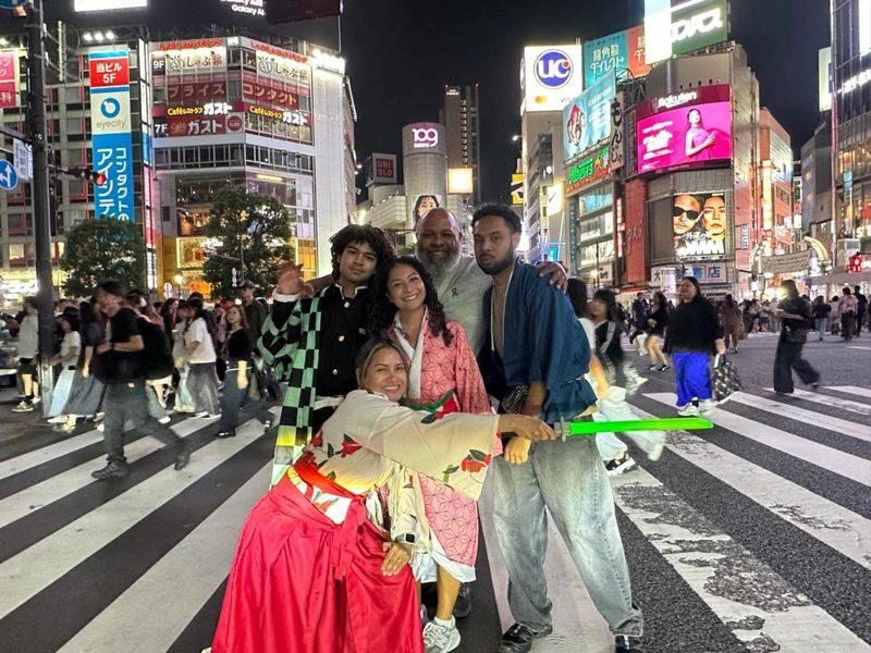 Tokyo Shibuya Night Drive: Kimono EV Go-Kart Tour with Photos - Shibuya Scramble from the driver’s seat