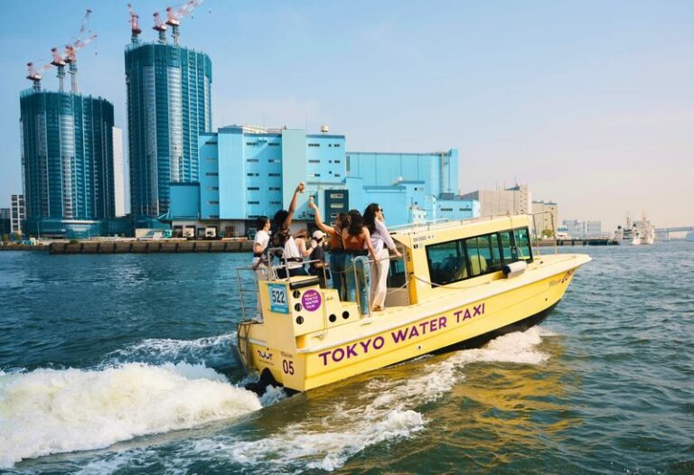 Tokyo: Sunset Boat Cruise with Local Guide on Private Boat - Odaiba and the Bridge from Water Level