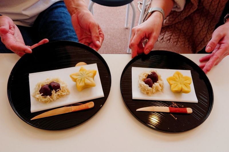 Traditional Japanese Sweets Making Workshop in Tokyo - Making ohigashi: quick work with sugar and a mold